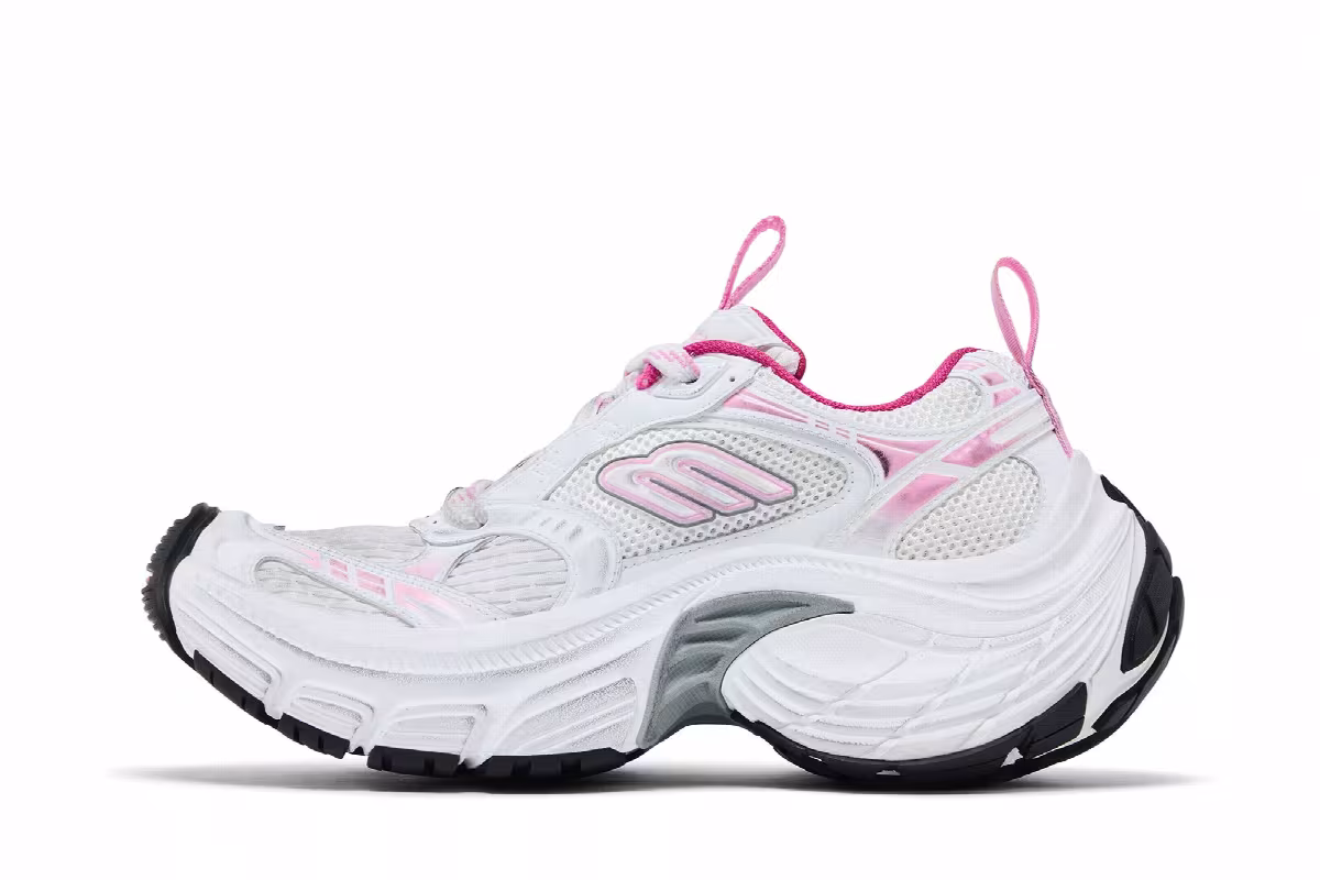 Balenciaga Women's 6XL Sneaker Worn-Out - White Light Pink, view 4