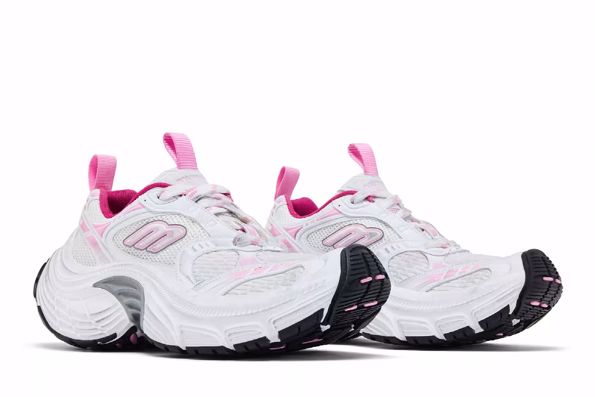 Balenciaga Women's 6XL Sneaker Worn-Out - White Light Pink, view 9
