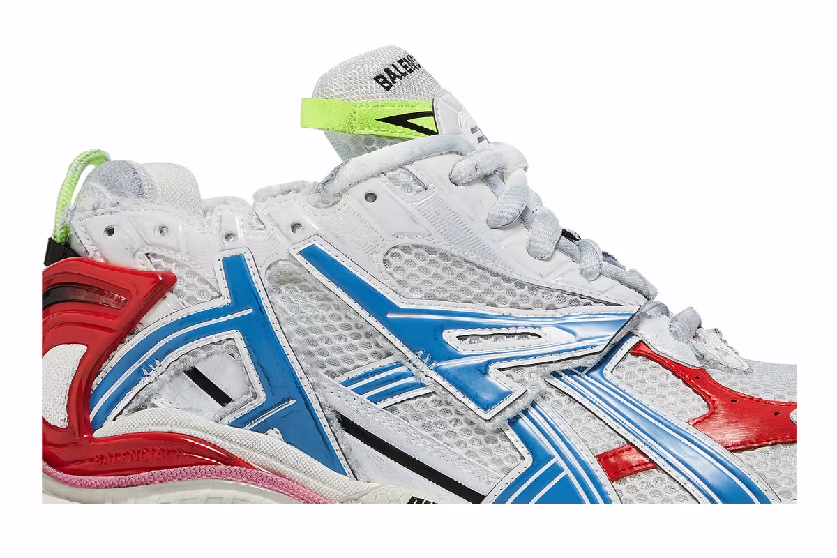 Balenciaga Runner Sneaker White Red Blue Pink, view 3