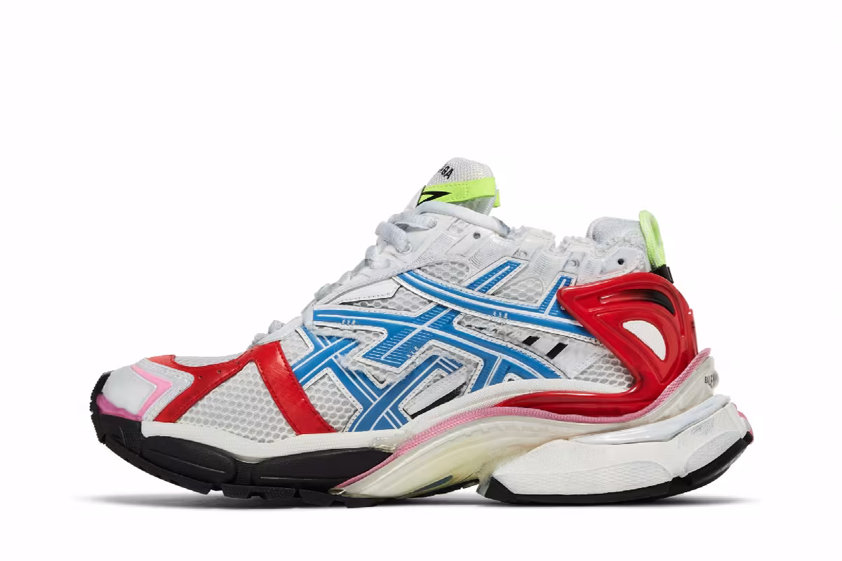 Balenciaga Runner Sneaker White Red Blue Pink, view 4