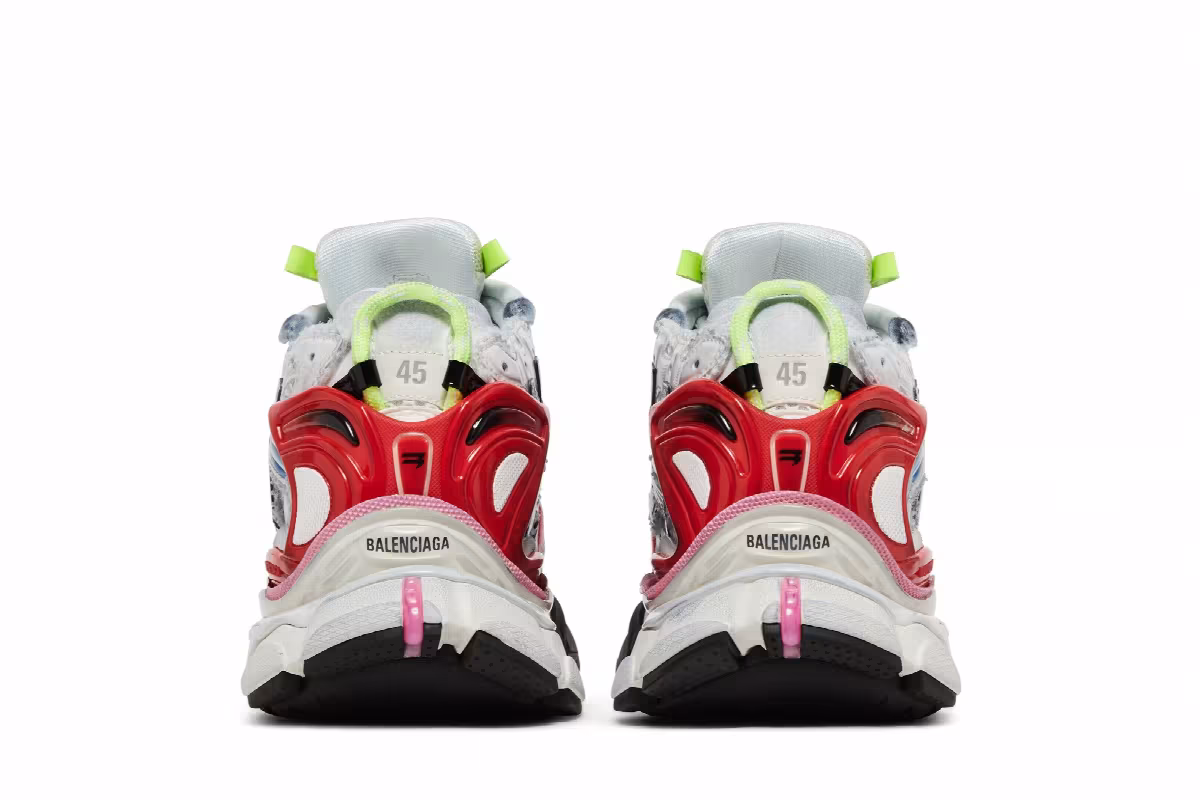 Balenciaga Runner Sneaker White Red Blue Pink, view 7