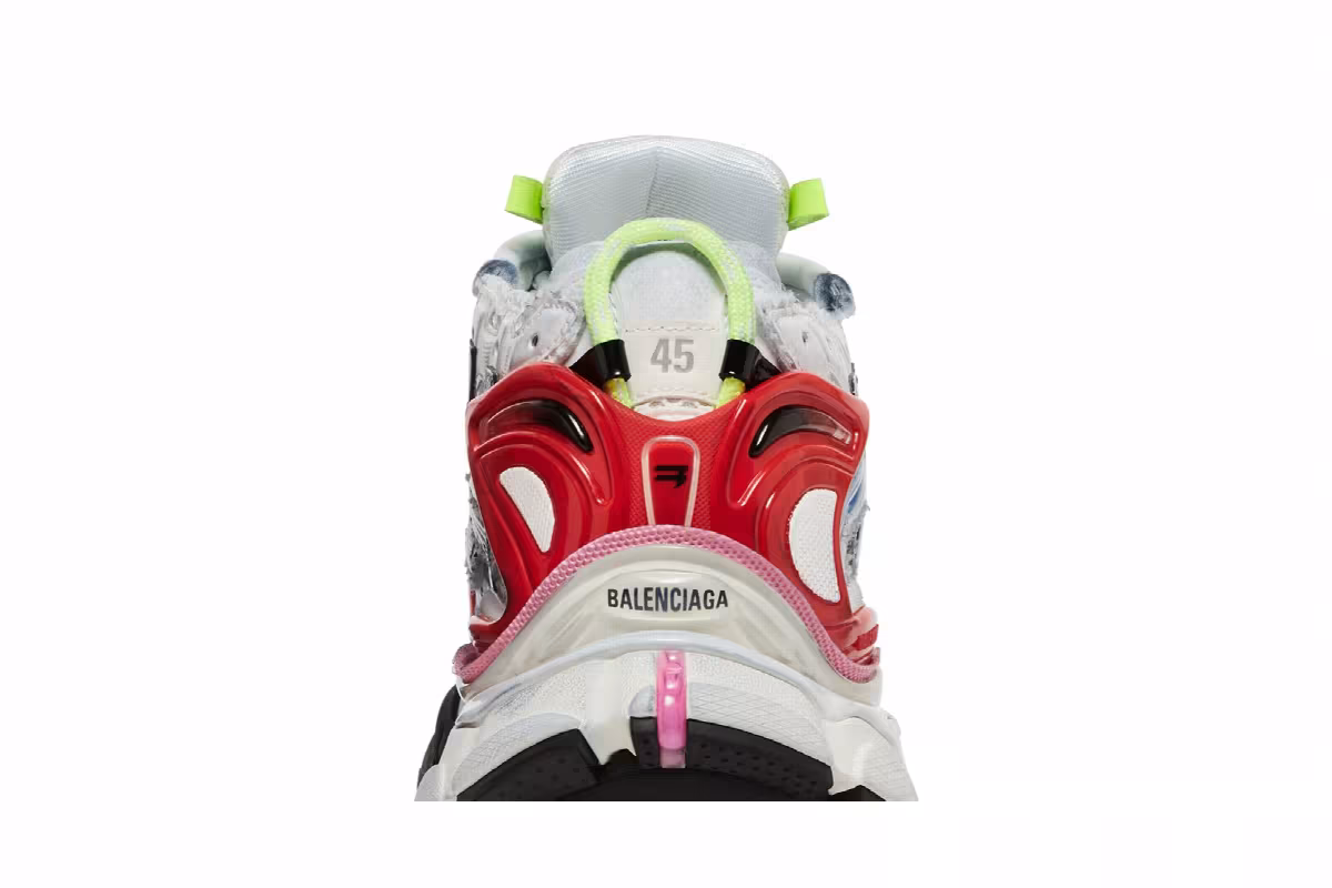 Balenciaga Runner Sneaker White Red Blue Pink, view 8