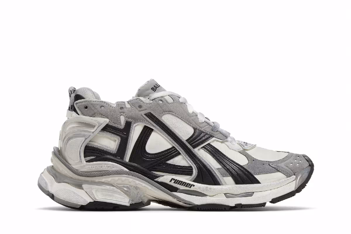 Balenciaga Runner Sneaker Worn-Out - Grey White Black, view 2