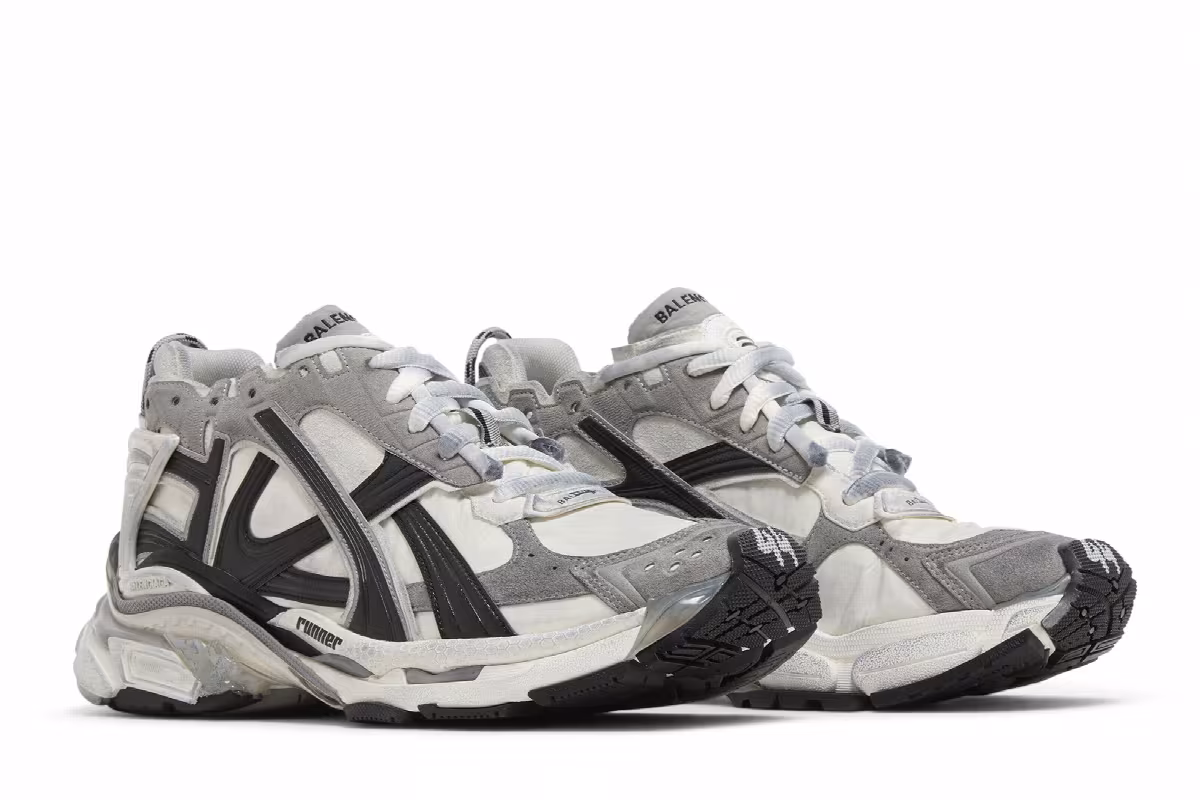 Balenciaga Runner Sneaker Worn-Out - Grey White Black, view 9