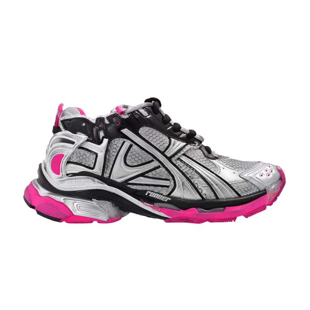 Balenciaga Women's Runner Sneaker Worn-Out - Silver Pink