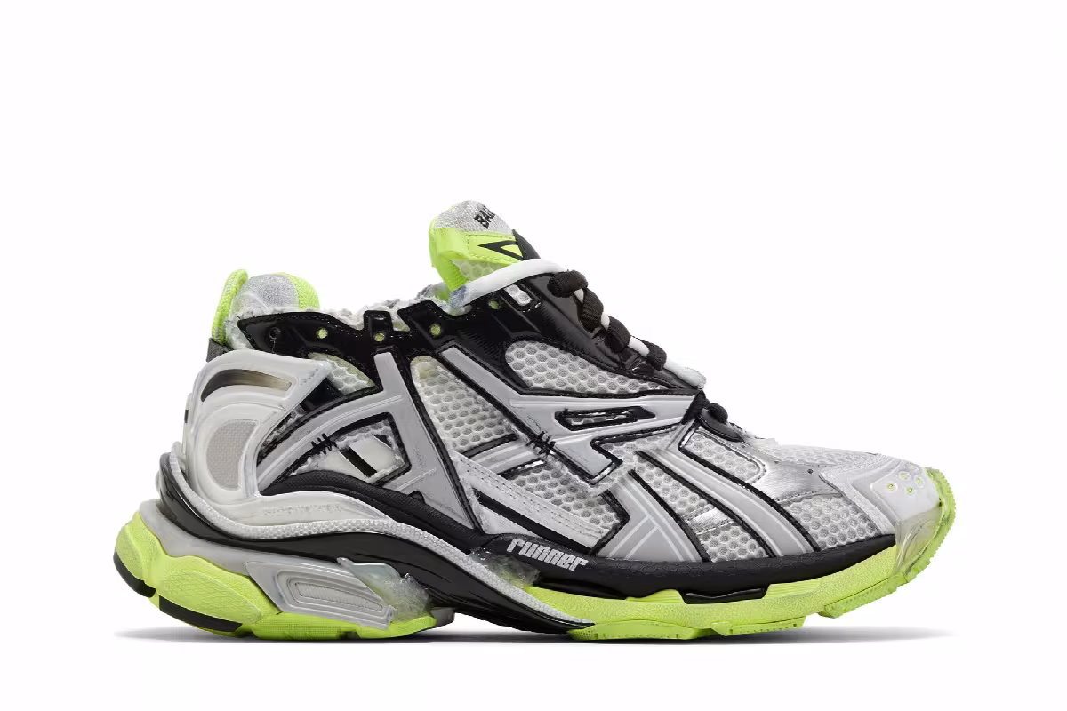Balenciaga Runner Sneaker White Fluo Yellow, view 2