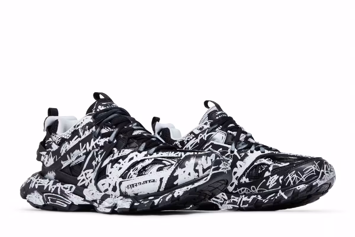 Balenciaga Track Sneaker Graffiti - Black White, view 9