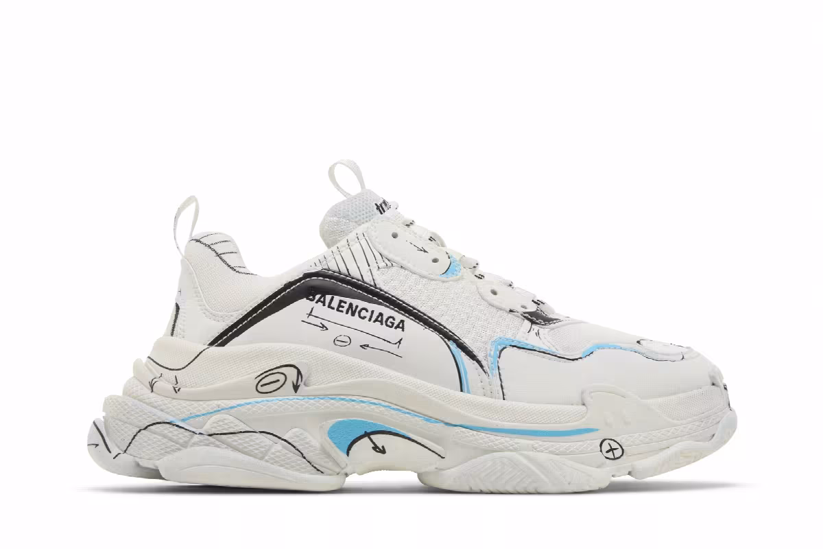 Balenciaga Triple S Sneaker Sketch - White, view 2