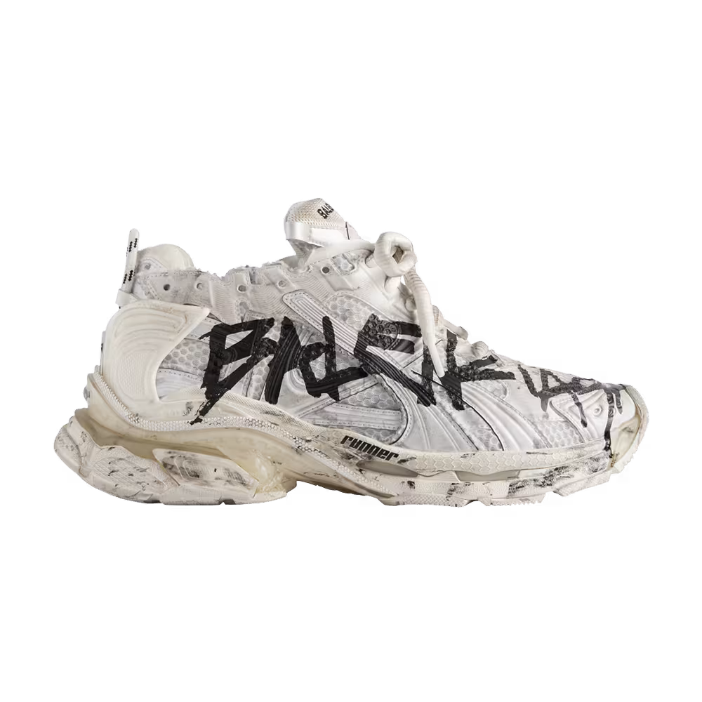 Balenciaga Runner Sneaker Graffiti - White Black