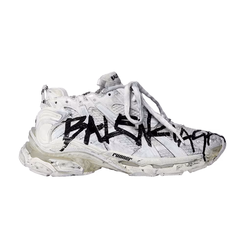 Balenciaga Women's Runner Sneaker Graffiti - White