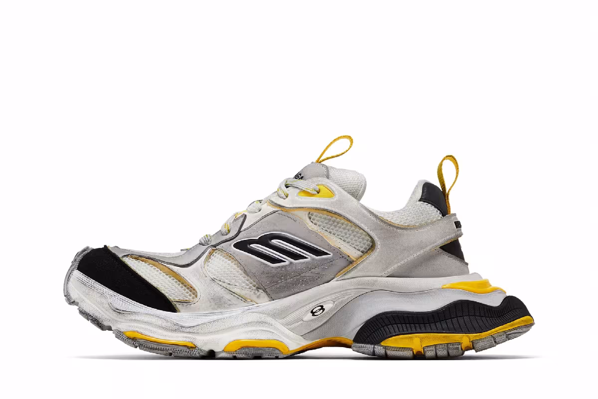 Balenciaga Cargo Sneaker Worn-Out - Grey Yellow, view 4
