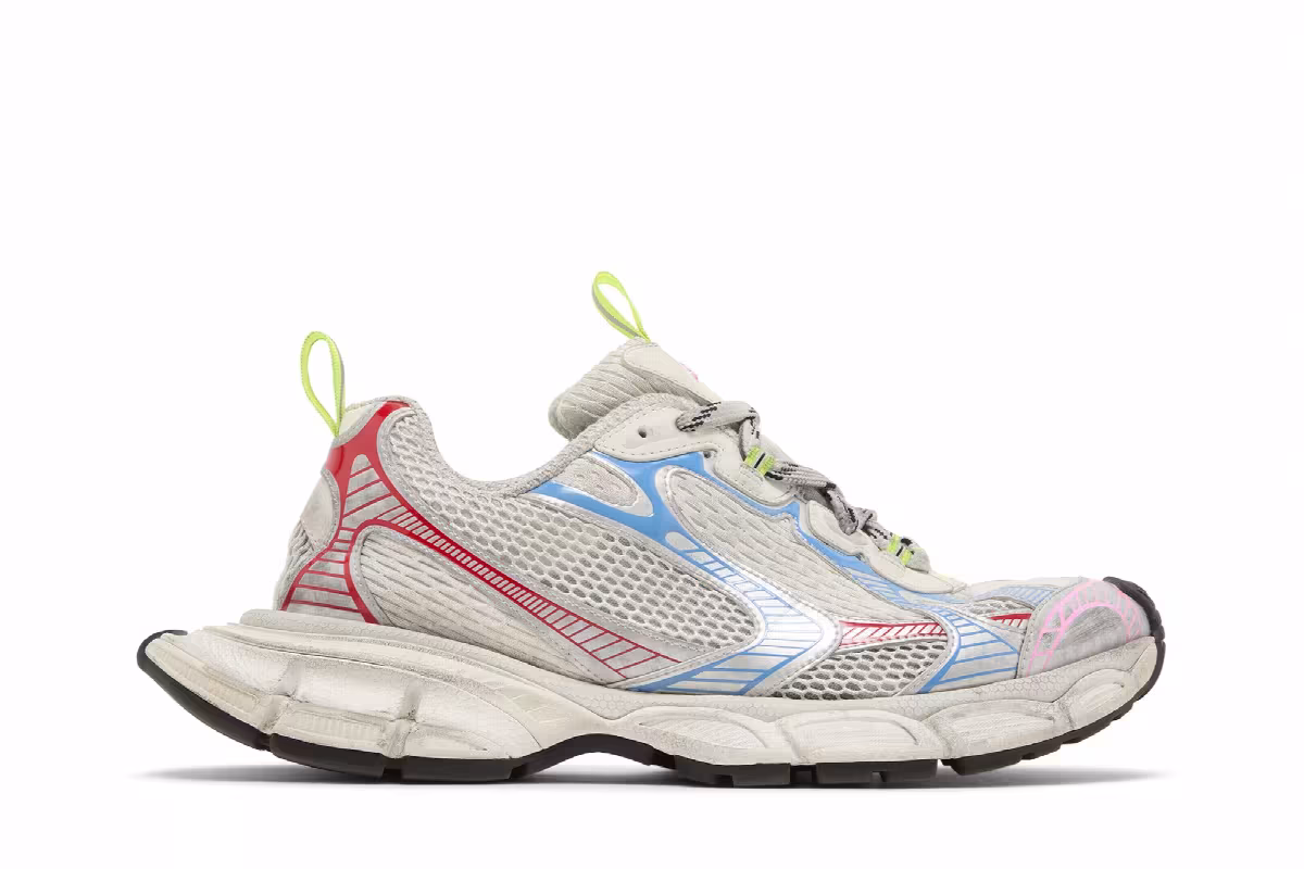 Balenciaga 3XL Sneaker Worn-Out - White Blue Red, view 2