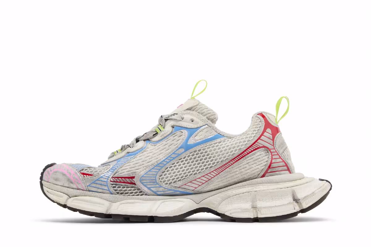 Balenciaga 3XL Sneaker Worn-Out - White Blue Red, view 4