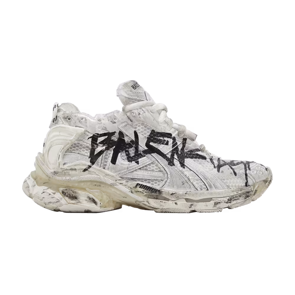 Balenciaga Women's Runner Sneaker Graffiti - White Black