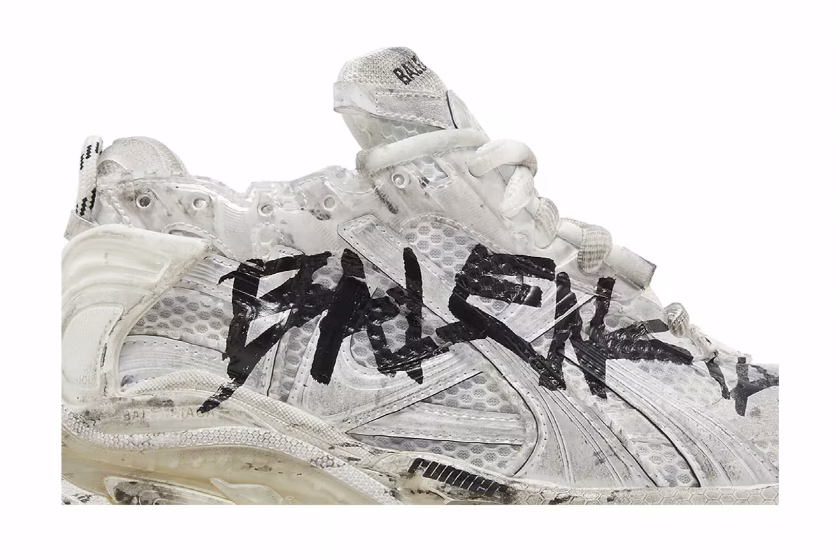 Balenciaga Women's Runner Sneaker Graffiti - White Black, view 3