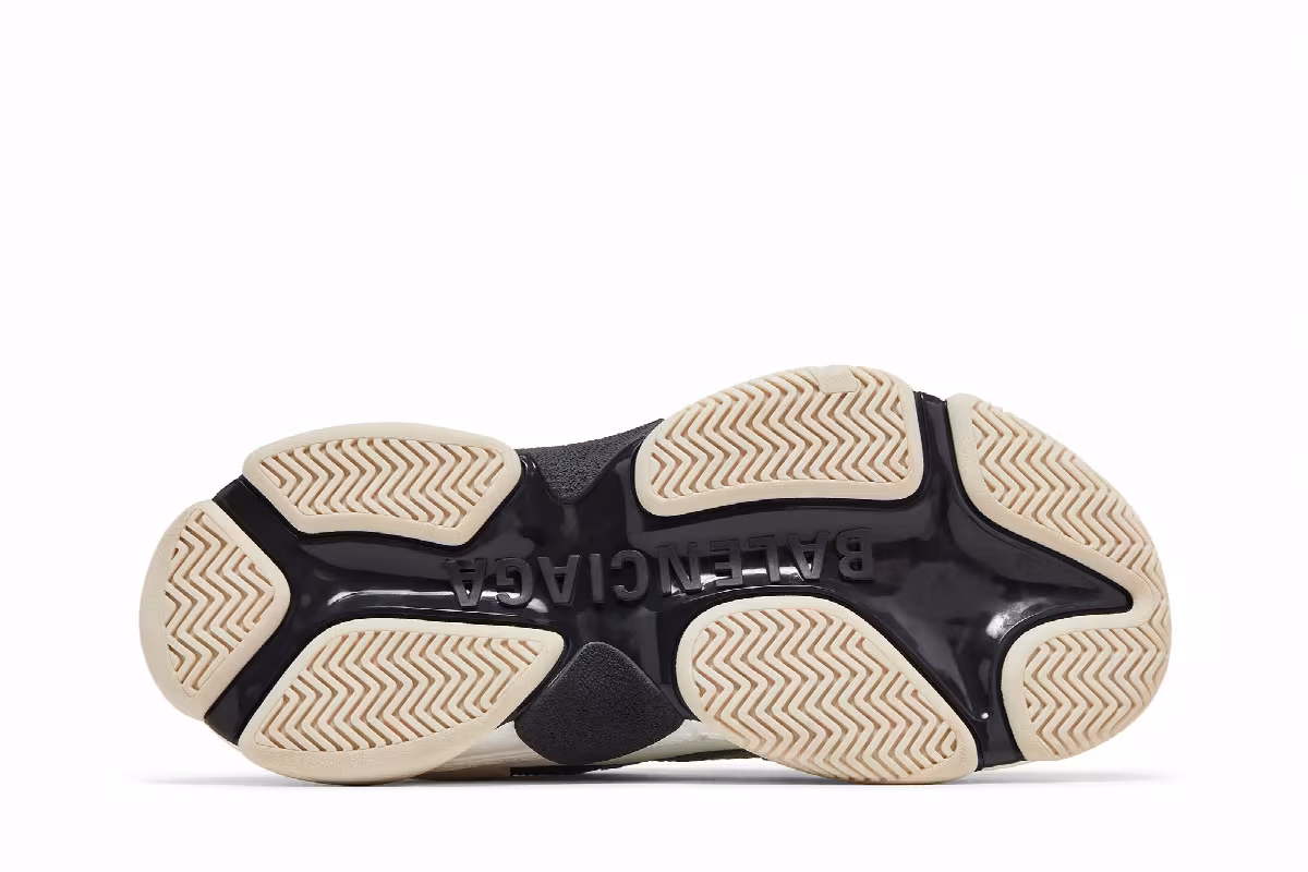 Balenciaga Triple S Sneaker Black White Silver, view 5