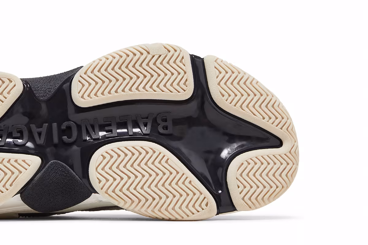 Balenciaga Triple S Sneaker Black White Silver, view 6