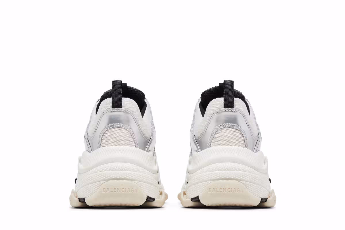 Balenciaga Triple S Sneaker Black White Silver, view 7