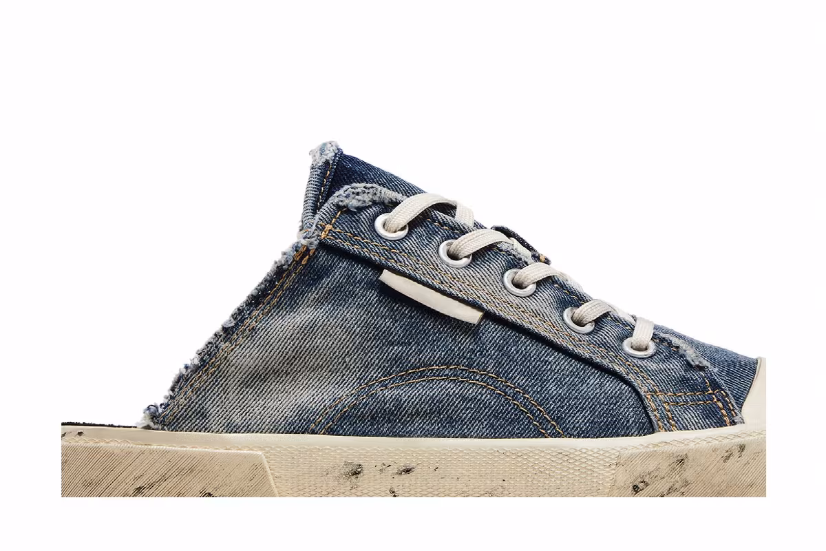 Balenciaga Paris Sneaker Mule Destroyed - Denim, view 3