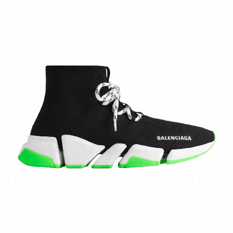 Balenciaga Speed 2.0 Lace-Up Sneaker 'Black White Neon Green'