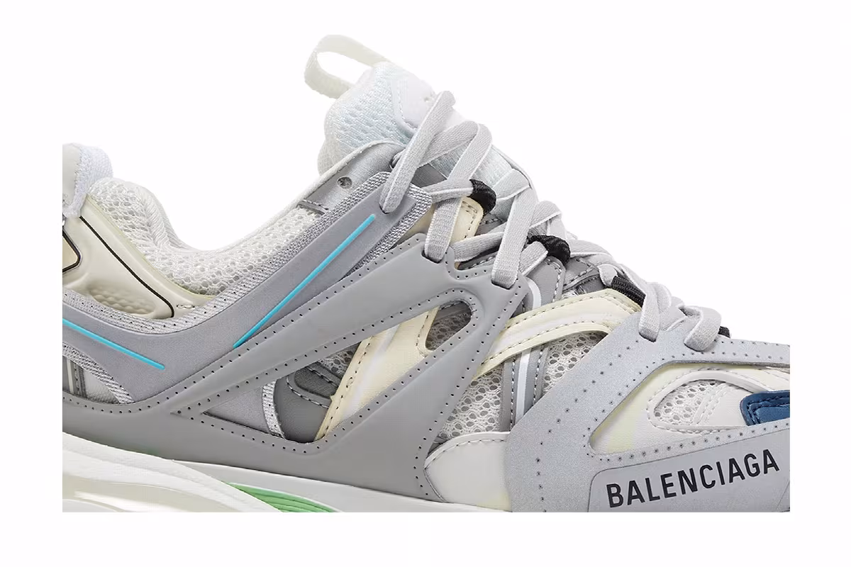 Balenciaga Women's Track Sneaker Grey Blue Green, view 3