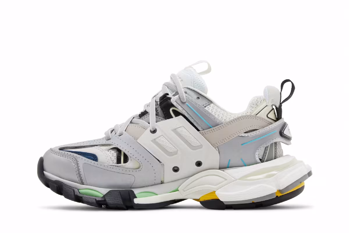 Balenciaga Women's Track Sneaker Grey Blue Green, view 4