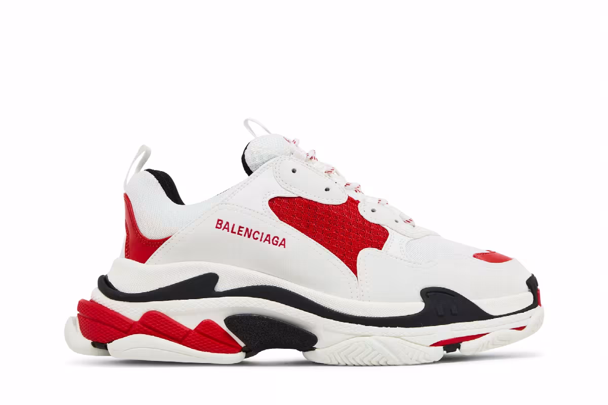 Balenciaga Triple S Sneaker White Red Black, view 2