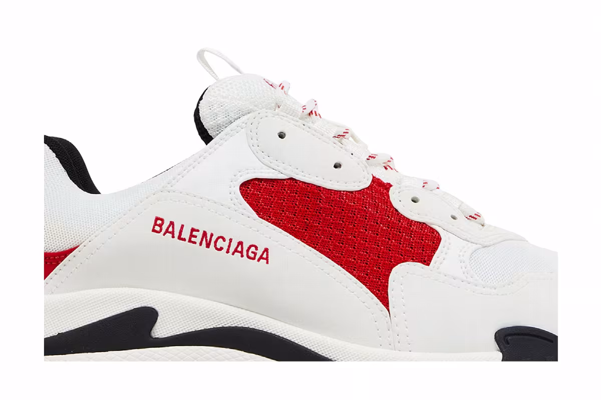 Balenciaga Triple S Sneaker White Red Black, view 3