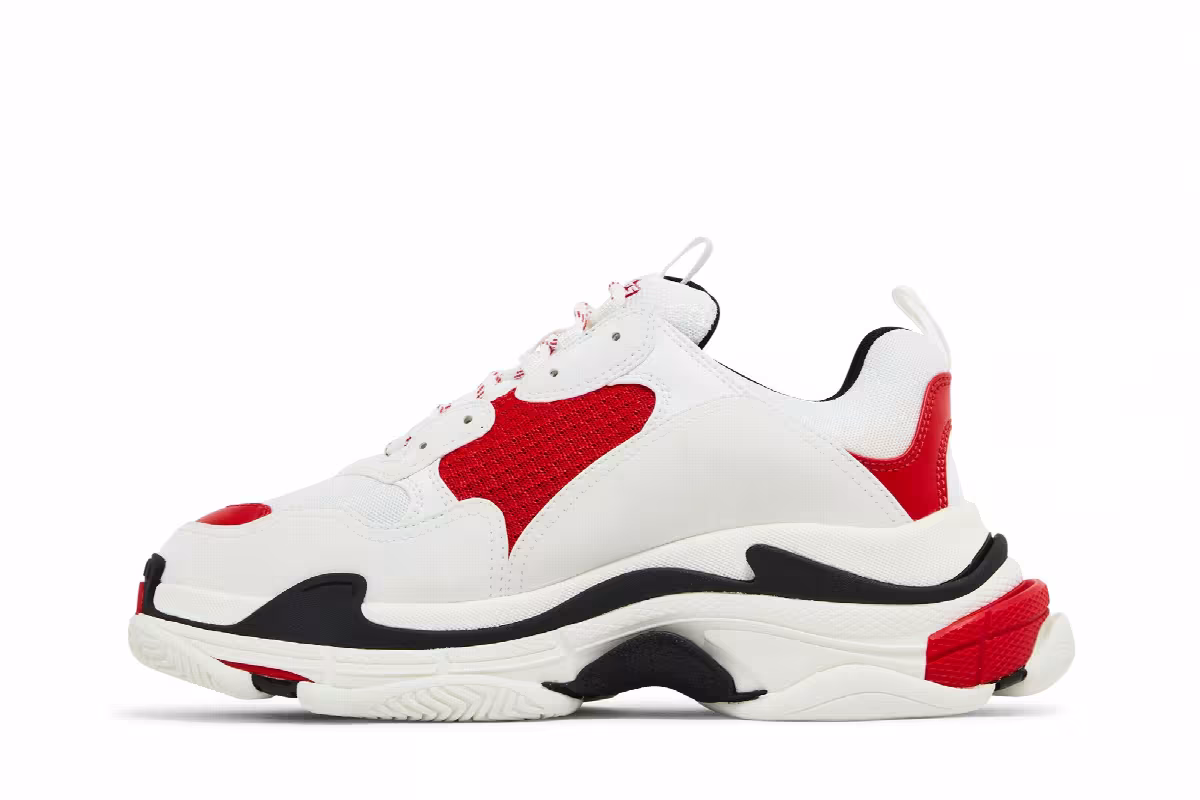 Balenciaga Triple S Sneaker White Red Black, view 4