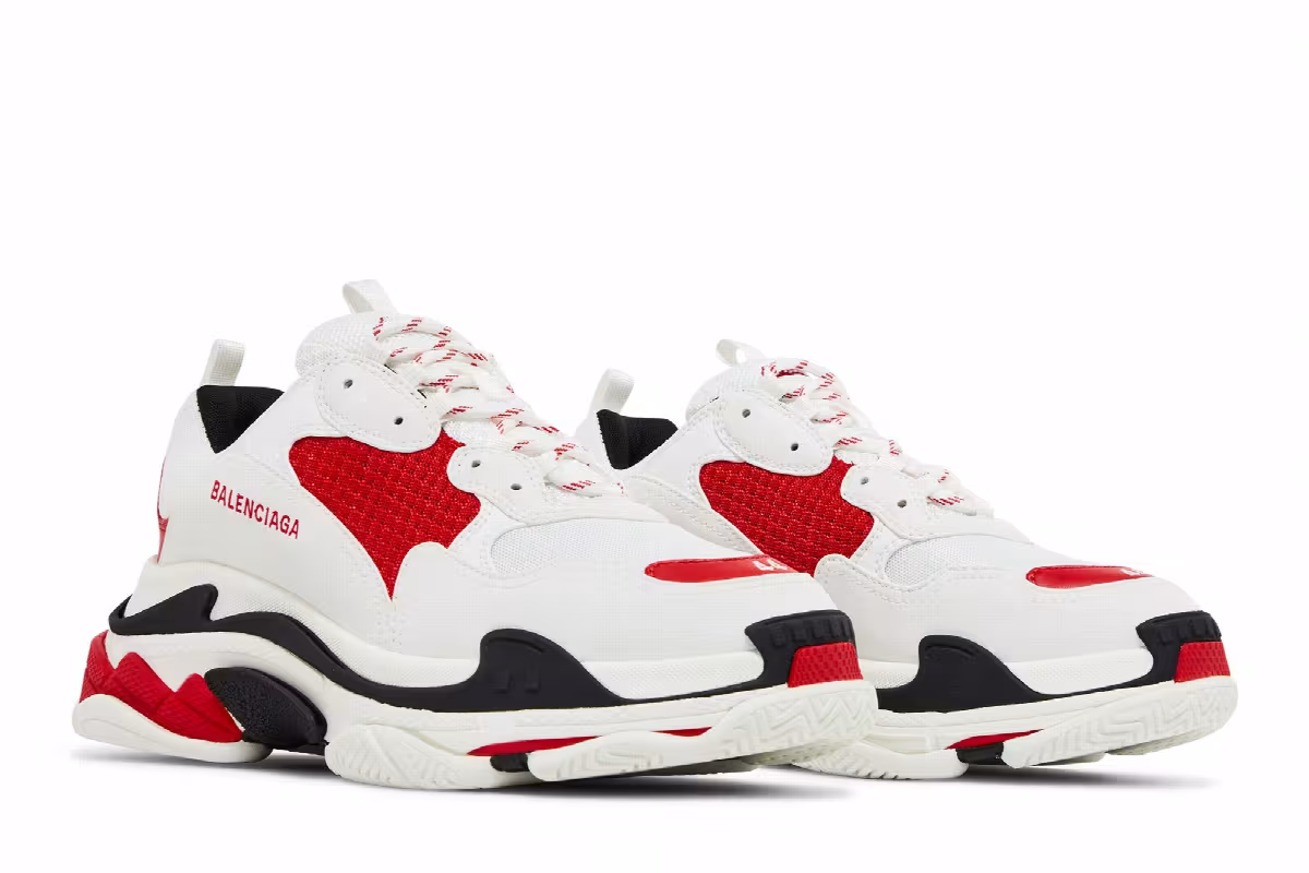 Balenciaga Triple S Sneaker White Red Black, view 9