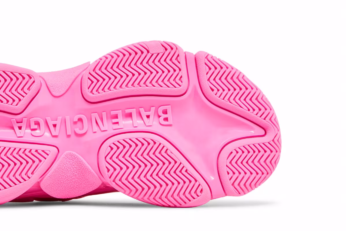 Balenciaga Women's Triple S Sneaker Pink Patent, view 6