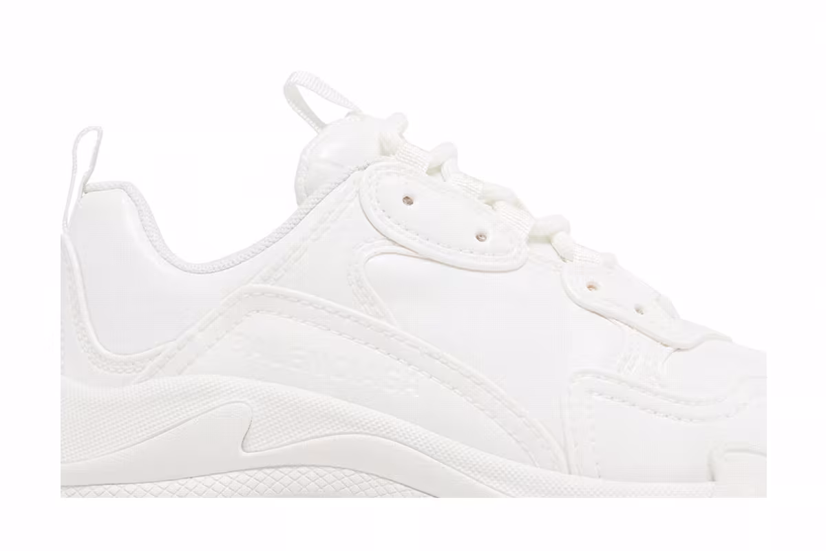 Balenciaga Women's Triple S Sneaker White Rubber, view 3