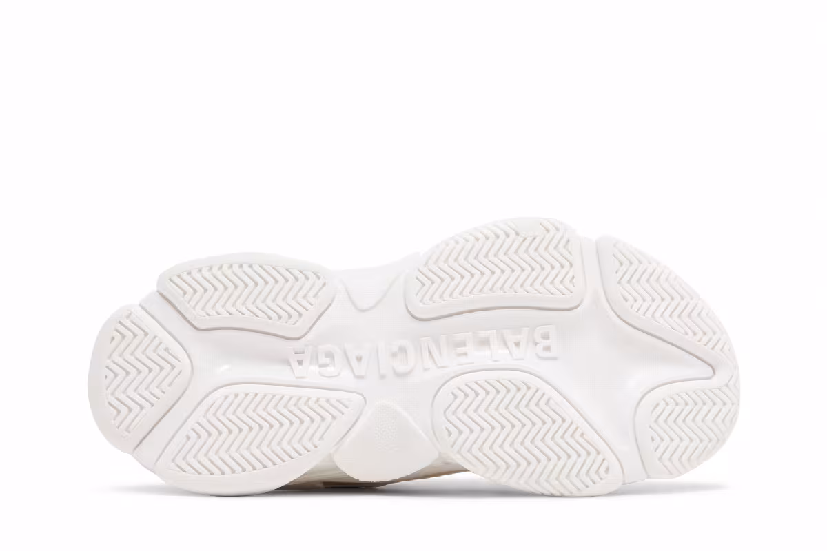 Balenciaga Women's Triple S Sneaker White Rubber, view 5