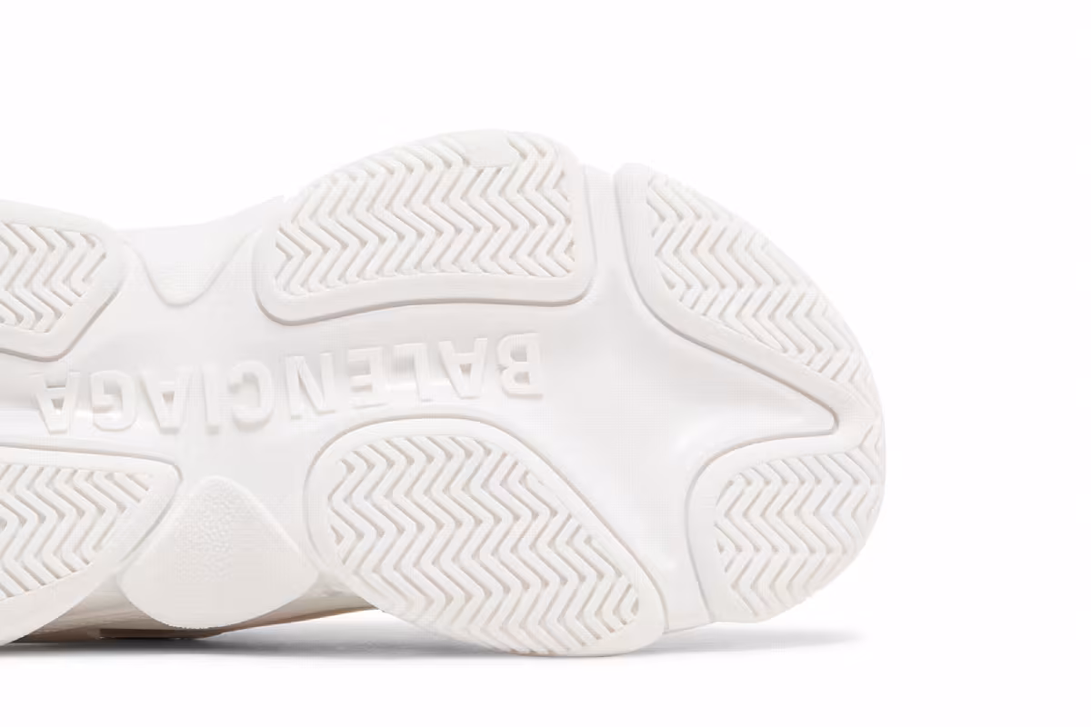 Balenciaga Women's Triple S Sneaker White Rubber, view 6