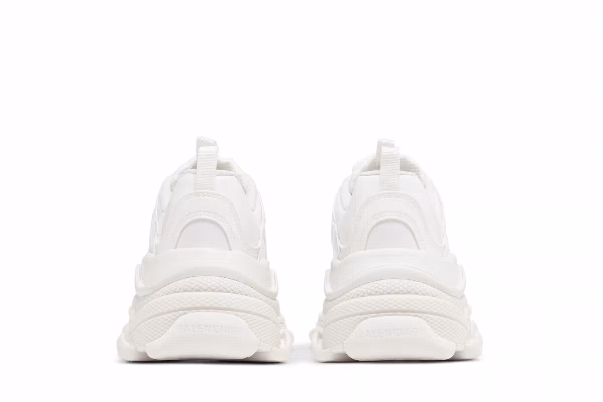 Balenciaga Women's Triple S Sneaker White Rubber, view 7