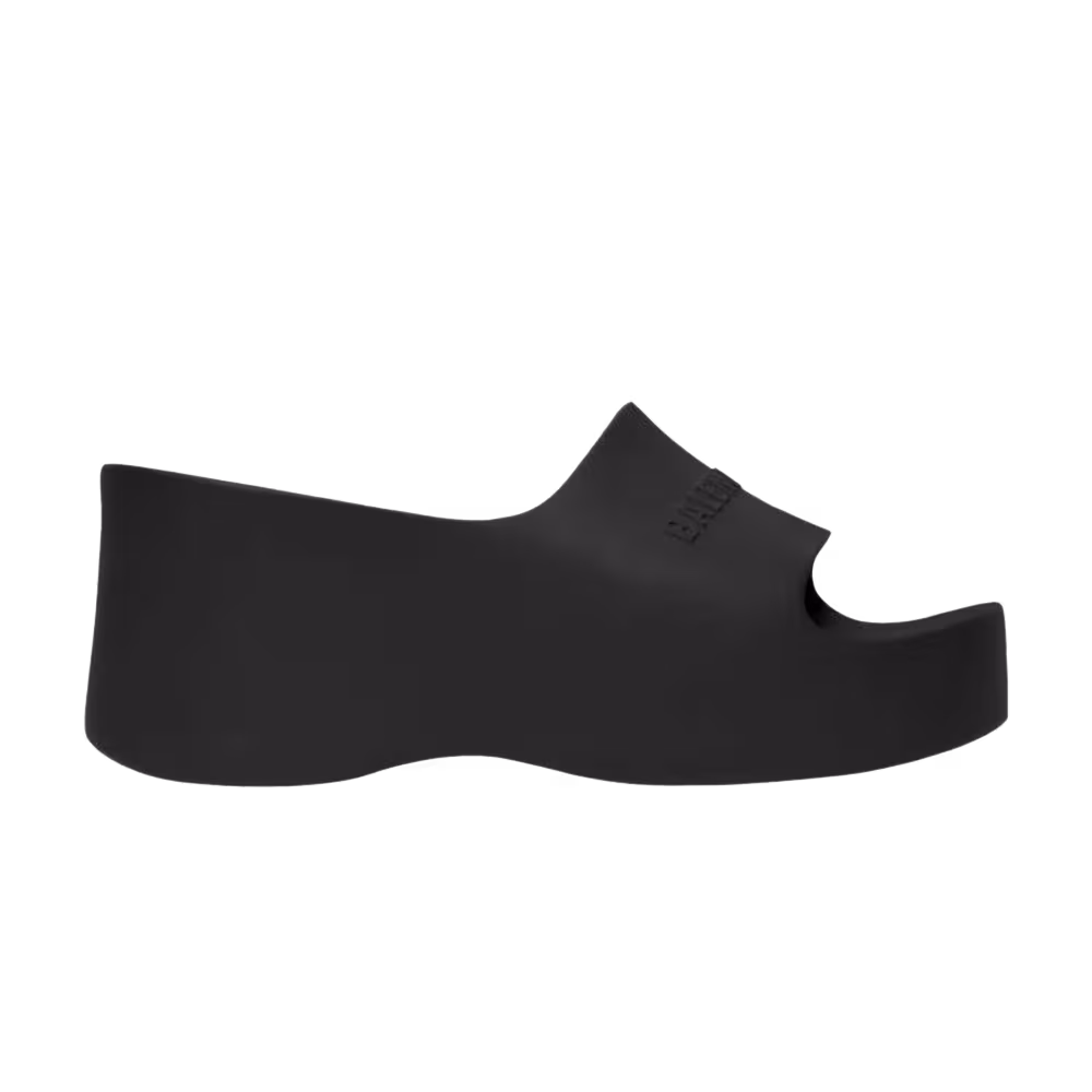 Balenciaga Women's Chunky Wedge Slide Black Rubber