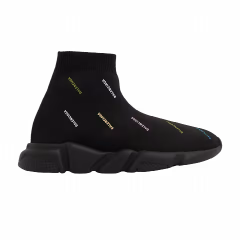 Balenciaga Speed Sneaker Kids 'Allover Logo - Black Multi-Color'