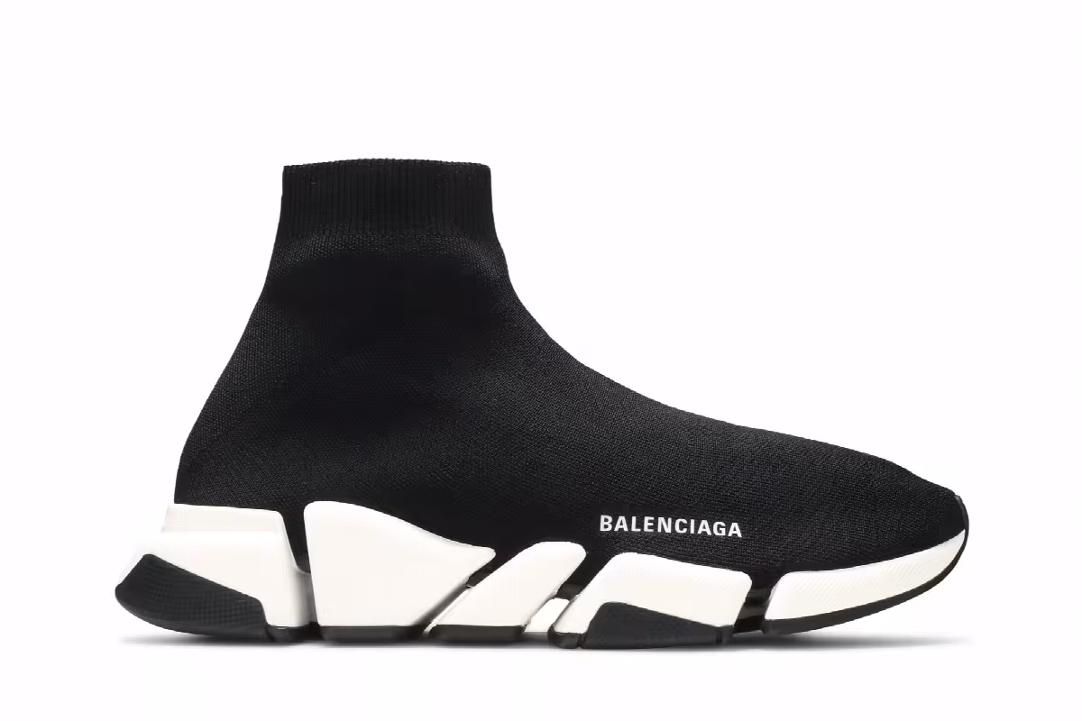 Balenciaga Speed 2.0 Sneaker Black White, view 2