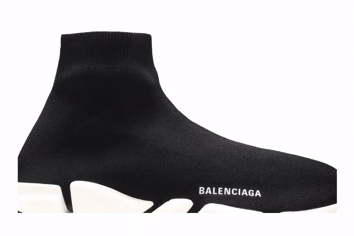 Balenciaga Speed 2.0 Sneaker Black White, view 3