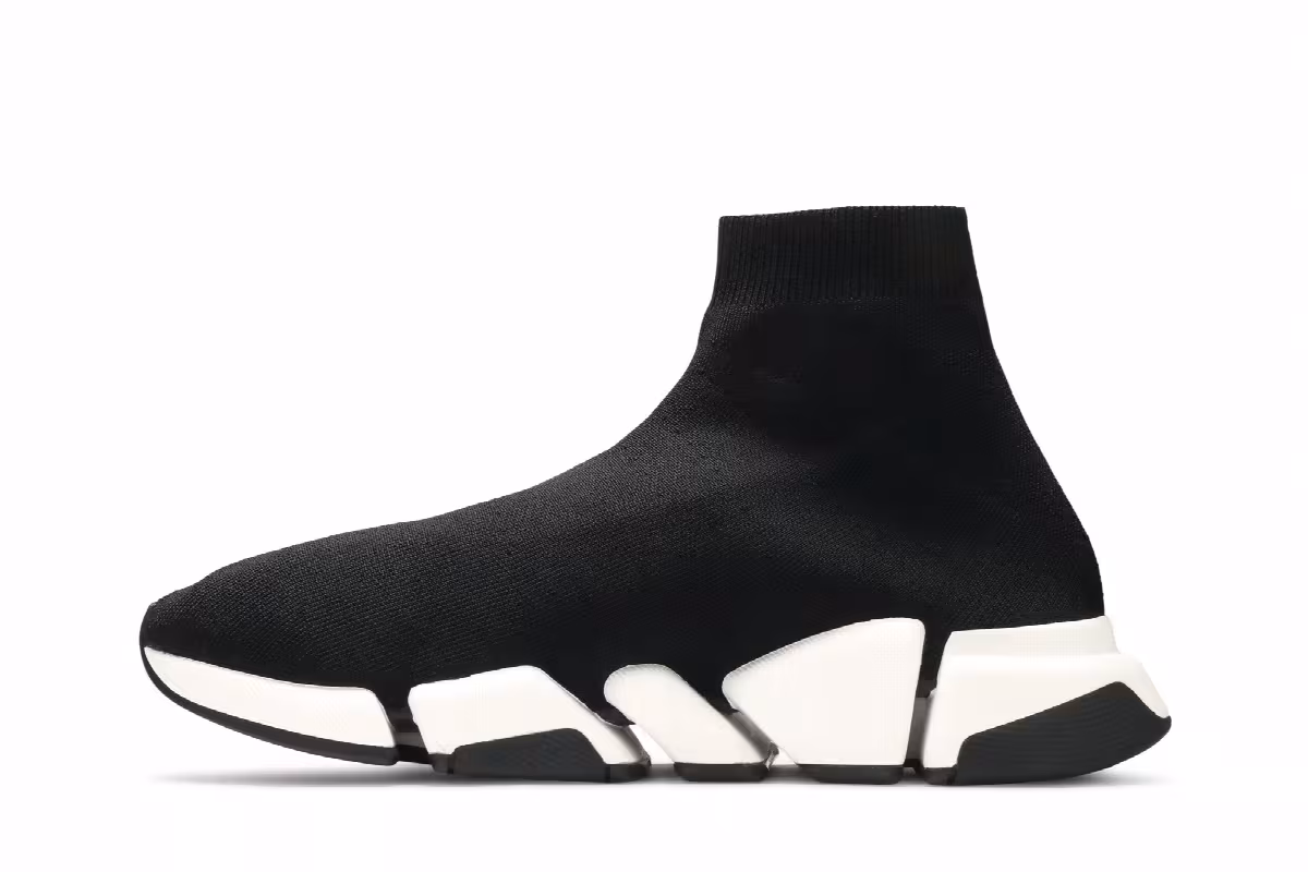 Balenciaga Speed 2.0 Sneaker Black White, view 4