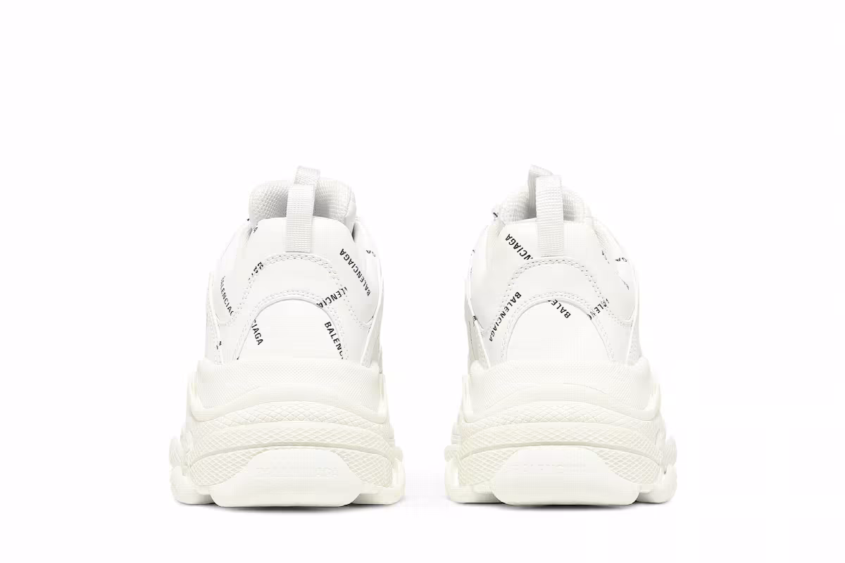 Balenciaga Triple S Sneaker Allover Logo - White, view 7