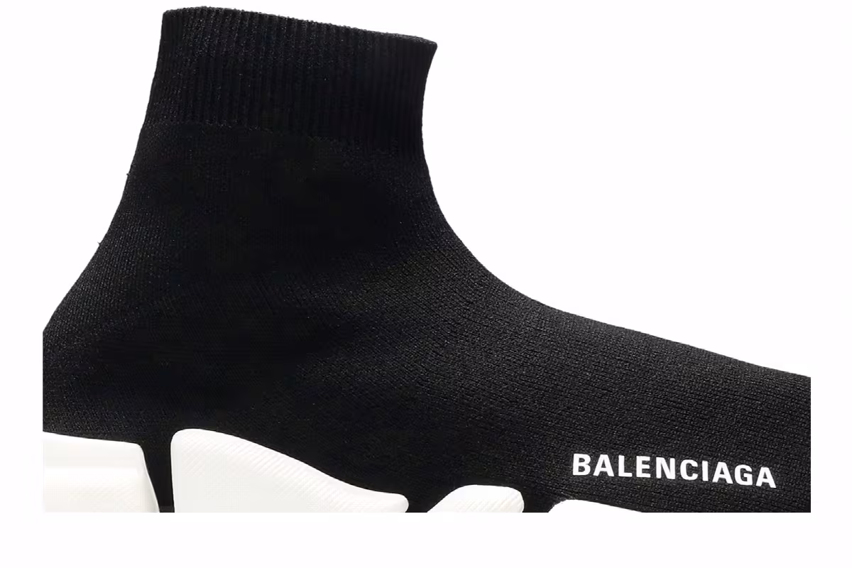 Balenciaga Women's Speed 2 Trainer Knit Black White, view 3