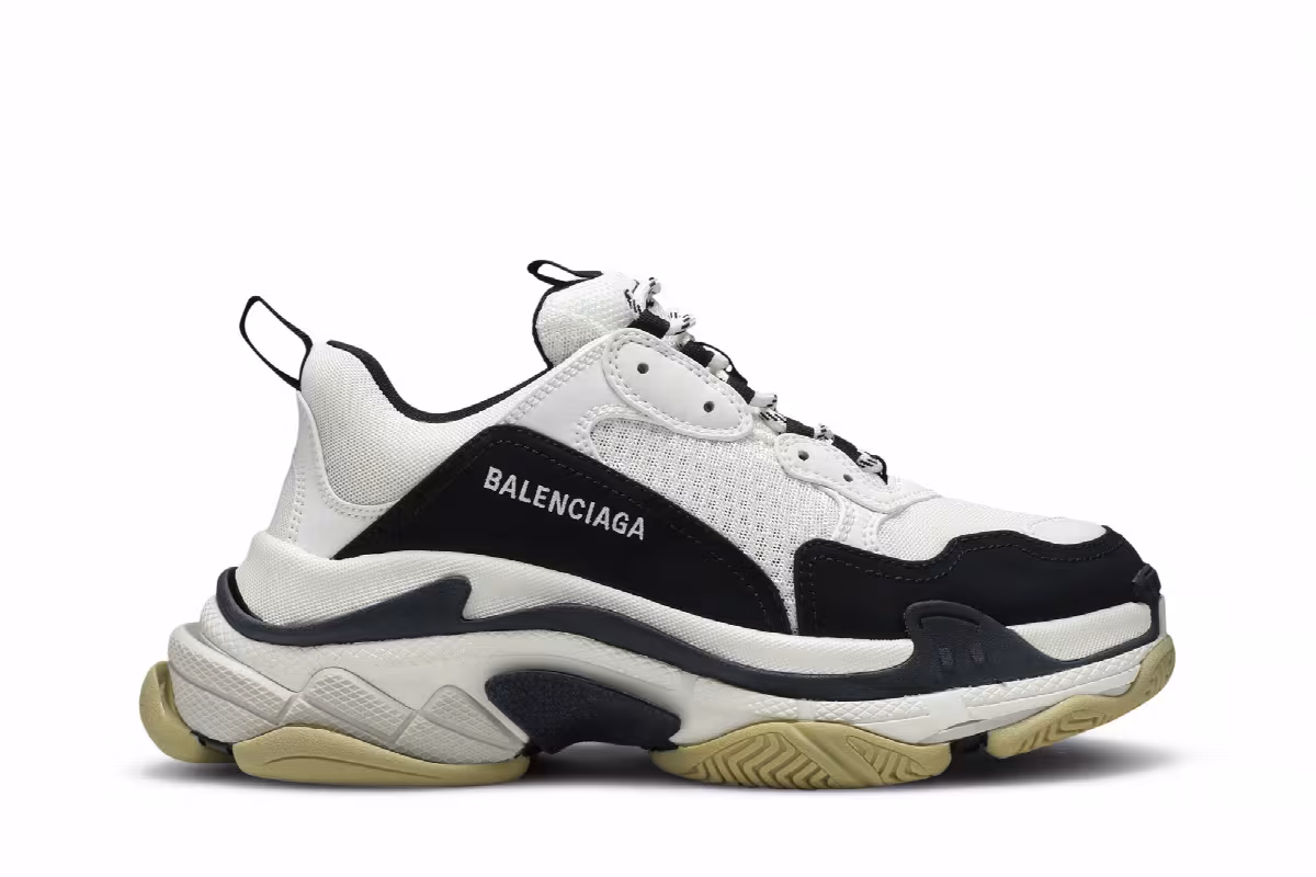 Balenciaga Triple S Sneaker White Black, view 2