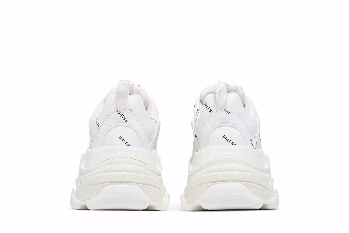 Balenciaga Women's Triple S Sneaker All Over Logo - White, view 7
