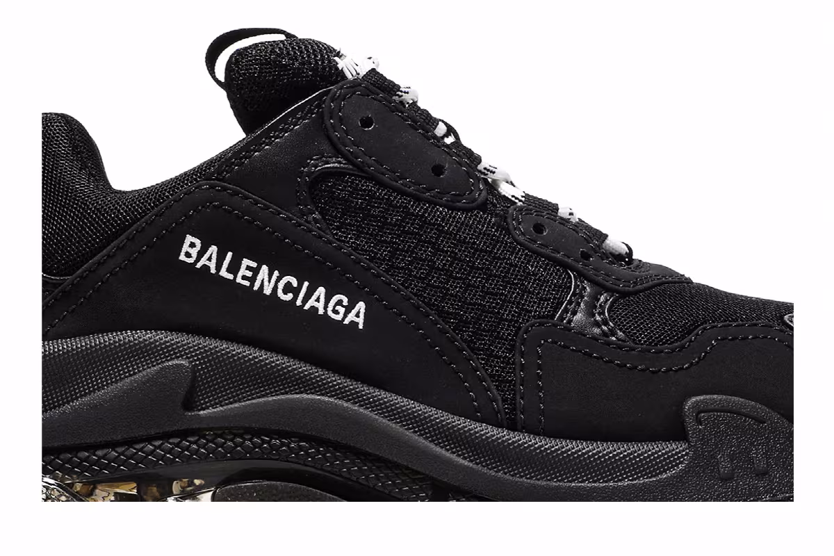 Balenciaga Women's Triple S Sneaker Clear Sole - Black, view 3