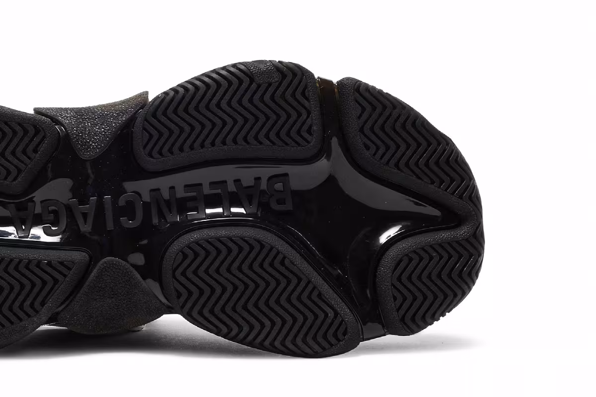 Balenciaga Women's Triple S Sneaker Clear Sole - Black, view 6