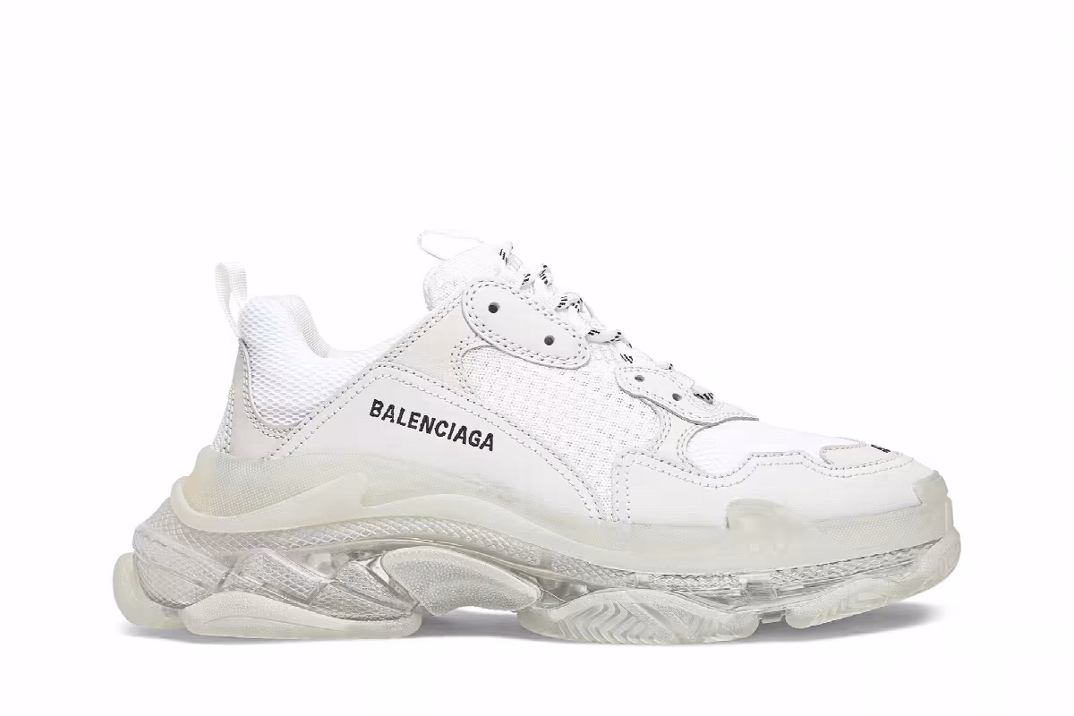 Balenciaga Women's Triple S White Clear Sole, view 2