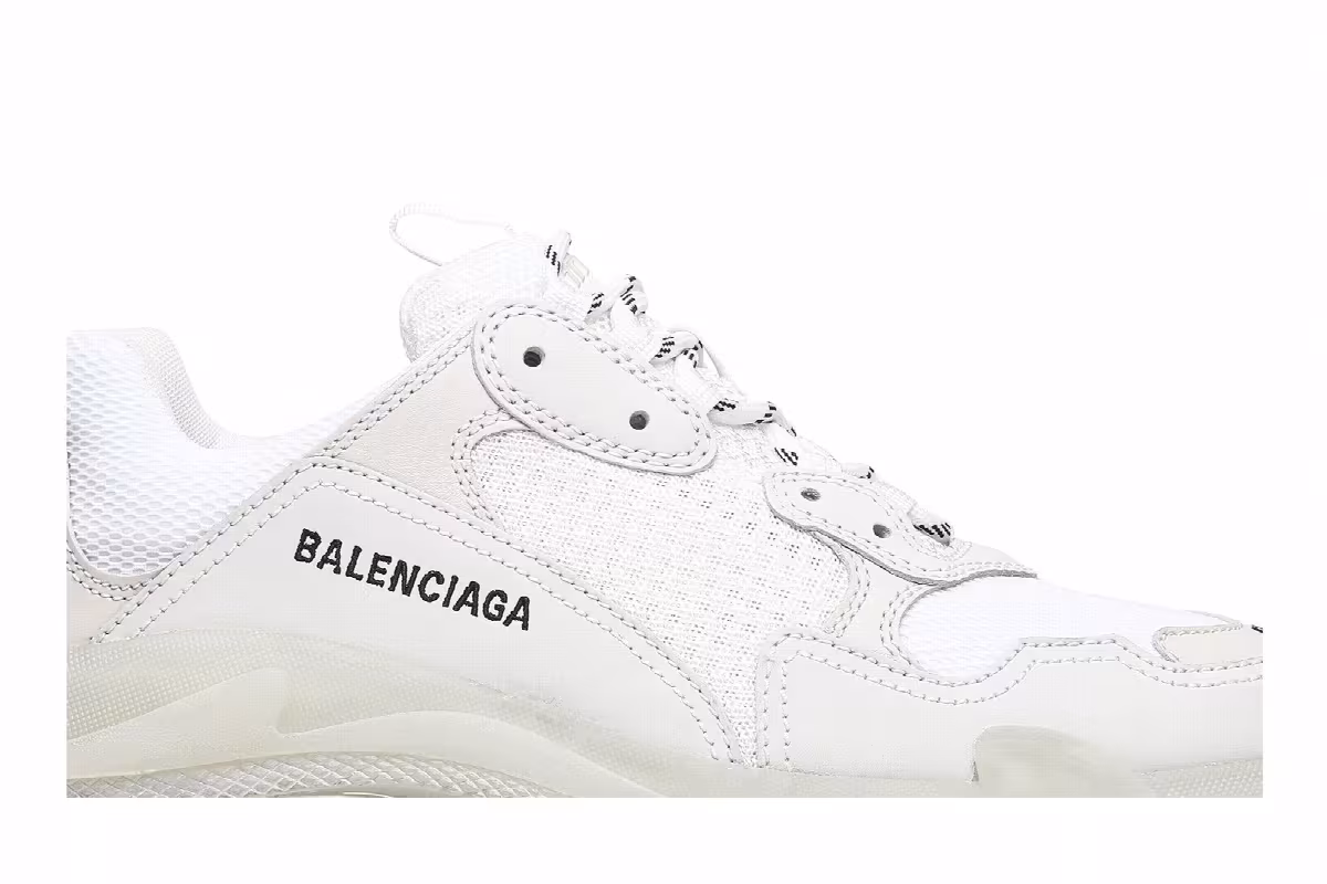 Balenciaga Women's Triple S White Clear Sole, view 3