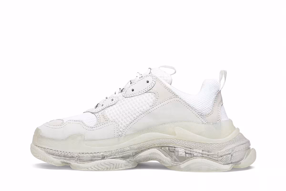 Balenciaga Women's Triple S White Clear Sole, view 4