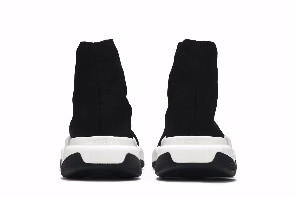 Balenciaga Speed 2 Trainer Knit Black White, view 7
